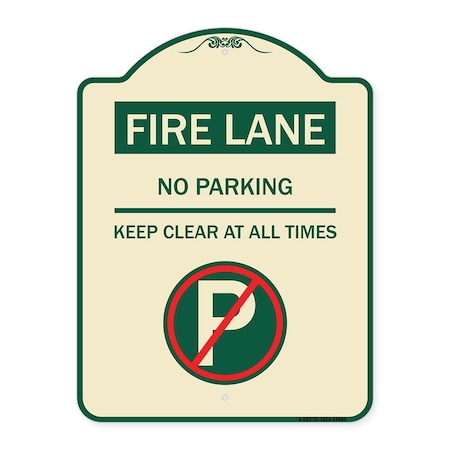 Signmission Fire Lane No Parking Keep Clear All Times Heavy-Gauge Aluminum Sign, 24" x 18", TG-1824-24004 A-DES-TG-1824-24004